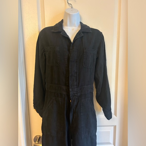 Mate The Label Linen Jumpsuit Black Sz XS - Picture 3 of 5